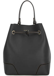 Кожаная сумка-торба с контрастной строчкой Furla