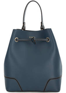 Синяя сумка из натуральной кожи через плечо Furla