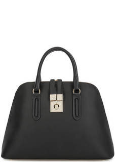 Черная сумка из натуральной кожи на молнии Furla