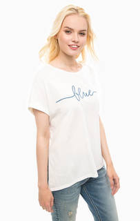 Футболка молочного цвета с вышивкой Pepe Jeans
