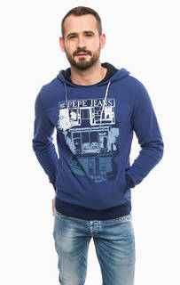 Синяя толстовка с капюшоном Pepe Jeans