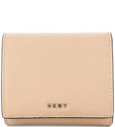 Кошелек из сафьяновой кожи бежевого цвета Dkny