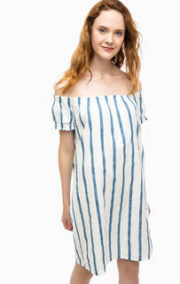 Платье в полоску с содержанием хлопка и льна Vero Moda
