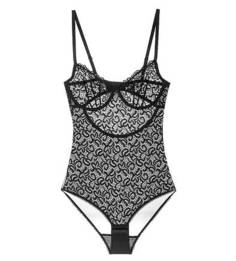 Кружевное боди черного цвета Dkny