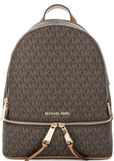 Коричневый рюкзак с монограммой бренда Michael Michael Kors