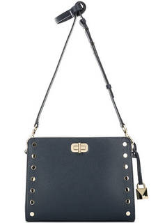 Маленькая кожаная сумка с металлическим декором Michael Michael Kors