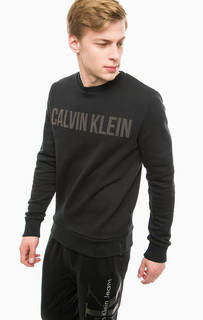 Черный хлопковый свитшот с принтом Calvin Klein Jeans