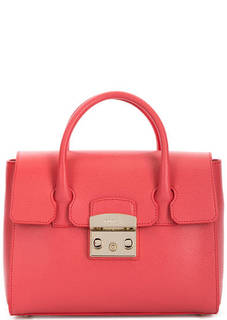 Кожаная сумка цвета фуксии с откидным клапаном Furla