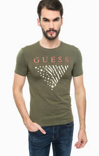 Хлопковая футболка с короткими рукавами Guess