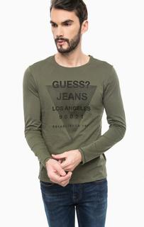 Хлопковая футболка с длинными рукавами Guess