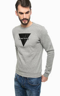Серый хлопковый свитшот Guess