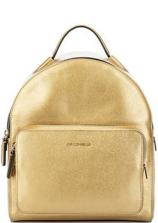 Золотистый рюкзак из сафьяновой кожи Coccinelle