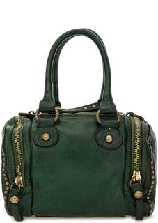 Маленькая кожаная сумка зеленого цвета Campomaggi