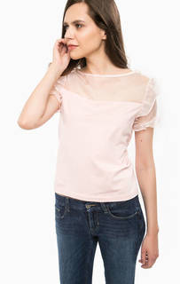 Укороченная футболка с шелковой нашивкой Liu Jo