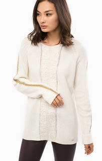 Белый джемпер с золотистыми вставками Patrizia Pepe