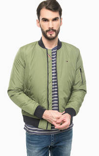 Утепленная куртка-бомбер цвета хаки Hilfiger Denim