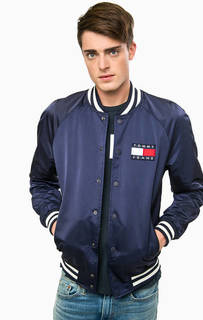 Синяя куртка с логотипом бренда Hilfiger Denim