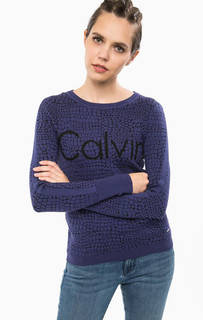 Синий джемпер с животным принтом Calvin Klein Jeans