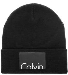 Вязаная черная шапка с нашивкой Calvin Klein Jeans