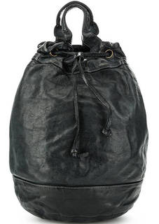 Вместительный кожаный рюкзак с текстильными лямками Bruno Rossi