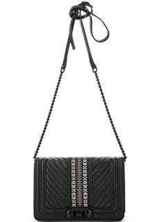 Кожаная сумка с текстильной вставкой Rebecca Minkoff