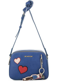 Сумка через плечо с двумя отделами на молниях Love Moschino