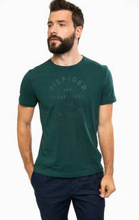 Зеленая хлопковая футболка Tommy Hilfiger
