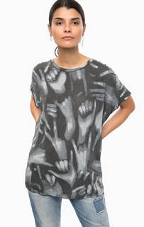 Футболка из вискозы с принтом Diesel