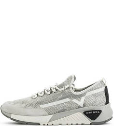 Серые текстильные кроссовки на шнуровке Diesel