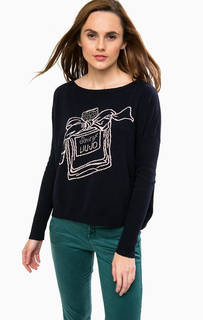 Синий джемпер свободного кроя Liu Jo