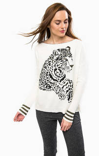 Трикотажный джемпер с контрастным принтом Liu Jo