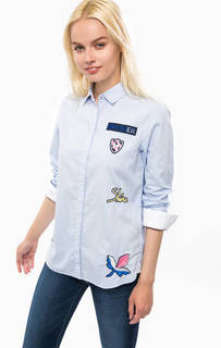 Голубая рубашка с вышивкой Tommy Hilfiger