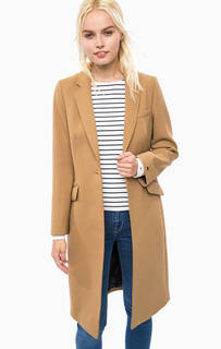 Коричневое пальто с застежкой на пуговицу Tommy Hilfiger