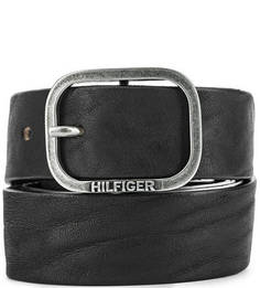 Кожаный ремень с прямоугольной пряжкой Hilfiger Denim