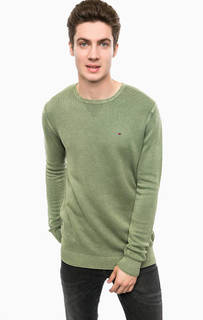 Хлопковый джемпер цвета хаки Hilfiger Denim