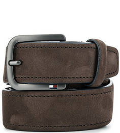 Коричневый ремень из нубука Tommy Hilfiger