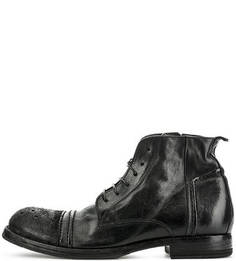 Черные кожаные ботинки на шнуровке Moma