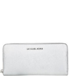 Серебристый кошелек из сафьяновой кожи Michael Michael Kors
