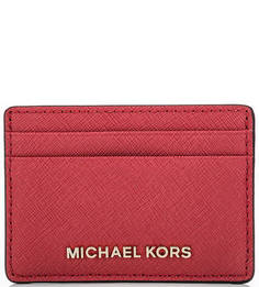 Красная кожаная визитница Michael Michael Kors