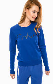 Синий хлопковый свитшот Calvin Klein Jeans