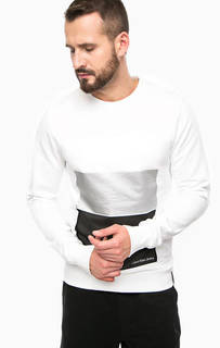 Белый свитшот из хлопка с принтом Calvin Klein Jeans