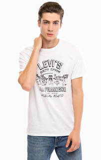 Хлопковая футболка с контрастным принтом Levis®