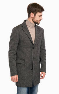 Серое пальто на пуговицах United Colors of Benetton