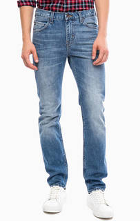 Зауженные синие джинсы с потертостями Lee