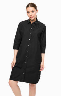Черное платье-рубашка свободного кроя Marc Opolo
