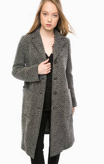 Серое пальто на пуговицах Pennyblack