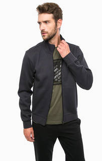 Синяя толстовка с высоким воротом EA7