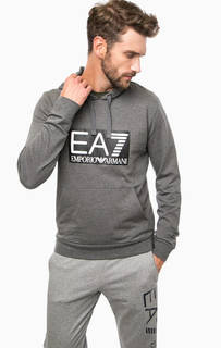 Серая толстовка с карманом-кенгуру EA7
