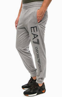 Хлопковые брюки с логотипом бренда EA7