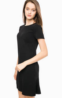Черное платье с плиссированной вставкой Armani Jeans